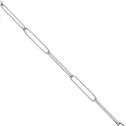 4 mm Elongated Rectangle Chain Link, 304 Stainless Steel, 1 m