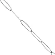 6 mm Ribbed Rectangular Link Chain, 304 Stainless Steel, 1 m