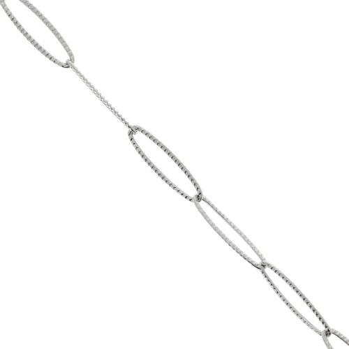 6 mm Ribbed Rectangular Link Chain, 304 Stainless Steel, 1 m