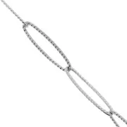 6 mm Ribbed Rectangular Link Chain, 304 Stainless Steel, 1 m