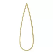 52x15mm Drop Mounting ring for beadweaving - Raw brass x1