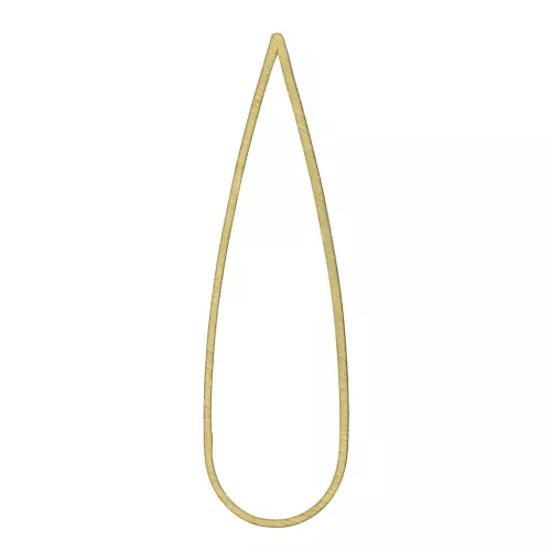 52x15mm Drop Mounting ring for beadweaving - Raw brass x1