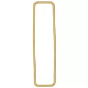 38x10 mm Rectangle Mounting ring for beadweaving - Raw brass x1