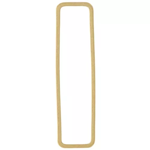 38x10 mm Rectangle Mounting ring for beadweaving - Raw brass x1