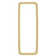 24x9 mm Rectangle Mounting ring for beadweaving - Raw brass x1
