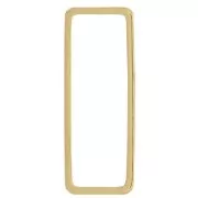 24x9 mm Rectangle Mounting ring for beadweaving - Raw brass x1
