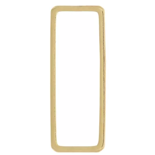 24x9 mm Rectangle Mounting ring for beadweaving - Raw brass x1