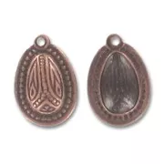 Oval charm 16x11mm Copper tone x1