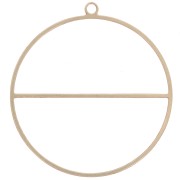 Pendant circle with horizontal bar - weaving ring 38mm Brass x1|raw }}