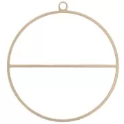 Pendant circle with horizontal bar - weaving ring 38mm Brass x1
