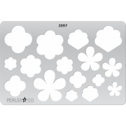 152x100mm Rigid template for polymer clay - Flower patterns x1|raw }}