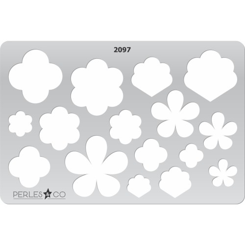 152x100mm Rigid template for polymer clay - Flower patterns x1