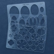 152x100mm Rigid template for polymer clay - Flower patterns x1