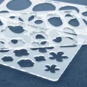 152x100mm Rigid template for polymer clay - Flower patterns x1