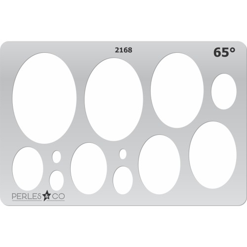 152x100mm Rigid template for polymer clay - 65° Oval patterns x1