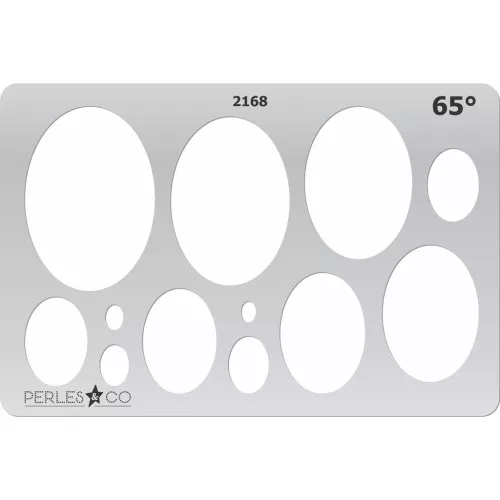 152x100mm Rigid template for polymer clay - 65° Oval patterns x1