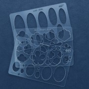 152x100mm Rigid template for polymer clay - 65° Oval patterns x1