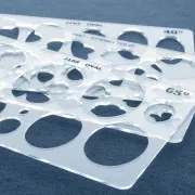 152x100mm Rigid template for polymer clay - 65° Oval patterns x1