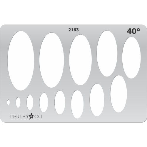 152x100mm Rigid template for polymer clay - Oval patterns x1