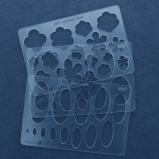 152x100mm Rigid template for polymer clay - Oval patterns x1