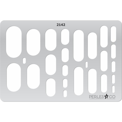 152x100mm Rigid template for polymer clay - Rounded rectangles patterns x1