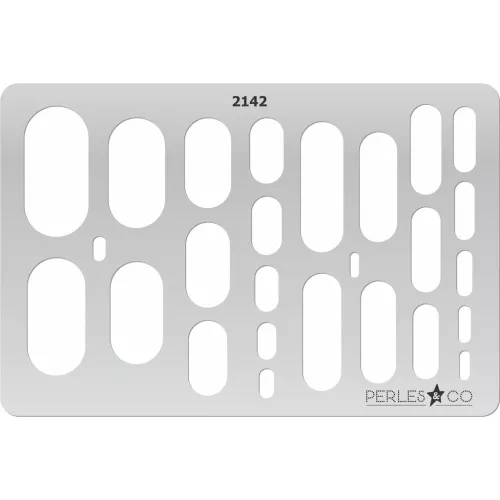 152x100mm Rigid template for polymer clay - Rounded rectangles patterns x1