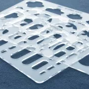 152x100mm Rigid template for polymer clay - Rounded rectangles patterns x1