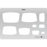 152x100mm Rigid template for polymer clay - Rectangles patterns x1