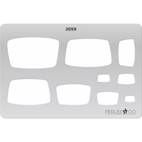 152x100mm Rigid template for polymer clay - Rectangles patterns x1