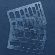 152x100mm Rigid template for polymer clay - Rectangles patterns x1