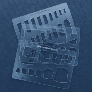 152x100mm Rigid template for polymer clay - Squares patterns x1