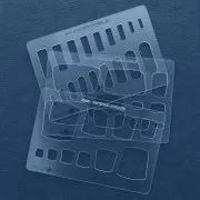 152x100mm Rigid template for polymer clay - Squares patterns x1