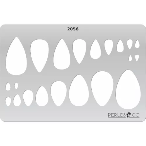 152x100mm Rigid template for polymer clay - Drops patterns x1