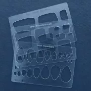 152x100mm Rigid template for polymer clay - Drops patterns x1