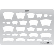 152x100mm Rigid template for polymer clay - Mini arc patterns x1