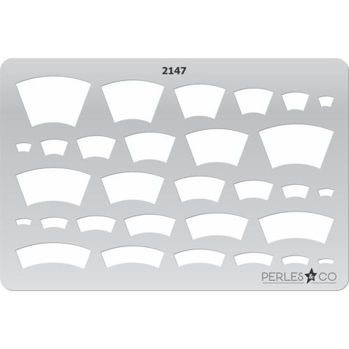 152x100mm Rigid template for polymer clay - Mini arc patterns x1