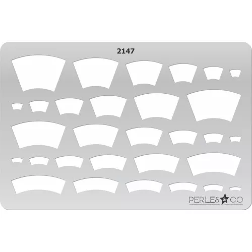 152x100mm Rigid template for polymer clay - Mini arc patterns x1