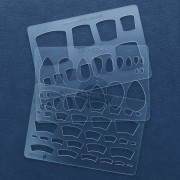 152x100mm Rigid template for polymer clay - Mini arc patterns x1