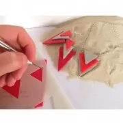 152x100mm Rigid template for polymer clay - Mini arc patterns x1