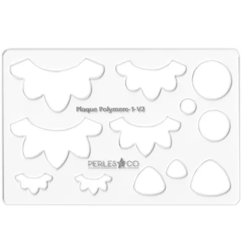 152x100mm Rigid template for polymer clay - Flower Wreaths x1