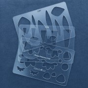 152x100mm Rigid template for polymer clay - Flower Wreaths x1