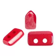 2x5mm Piros® Glass beads by Puca® - Opaque Red Coral Luster x10g