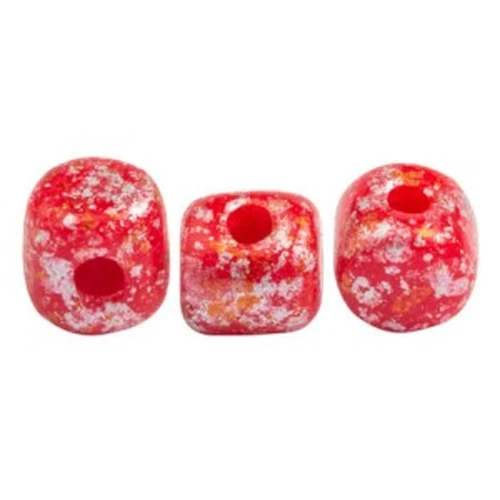 2.5x3mm Minos® by Puca®  Opaque Red Coral Tweedy x5g
