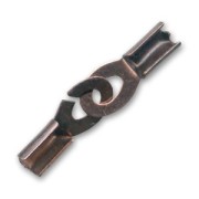 Handcuff lace holder clasp 3mm cords Old copper tone x1