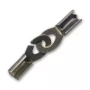 Handcuff lace holder clasp 3mm cords Bronze tone x1