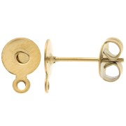 Disc earstuds 6 mm with closed ring - Stainless steel 304L Gold x2|raw }}