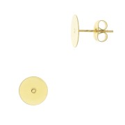 10mm Stainless steel disk earstuds - 304L Gold Tone x2|raw }}
