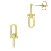 19x6mm Design earstuds - Gold Tone x2|raw }}
