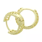 16mm Leverback earrings - Honeycomb - Gold Tone x2