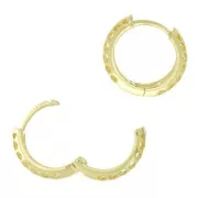 16mm Leverback earrings - Honeycomb - Gold Tone x2